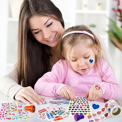 Calcomanías de corazón de San Valentín para el aula de niños, regalos de San Valentín para intercambio escolar, suministros de fiesta del día de San