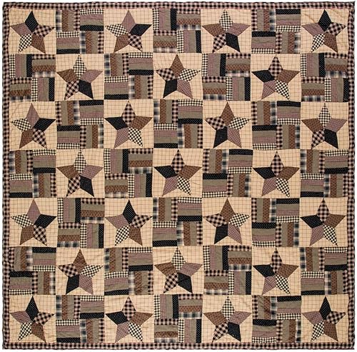 Miniatura 2 de VHC Brands, Bingham Star, algodón, 94Wx94L, Queen Quilt, Rojo