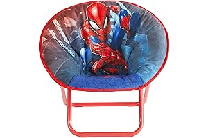 Marvel Spiderman 19” Frame Folding Toddler Saucer Chair with Cushion