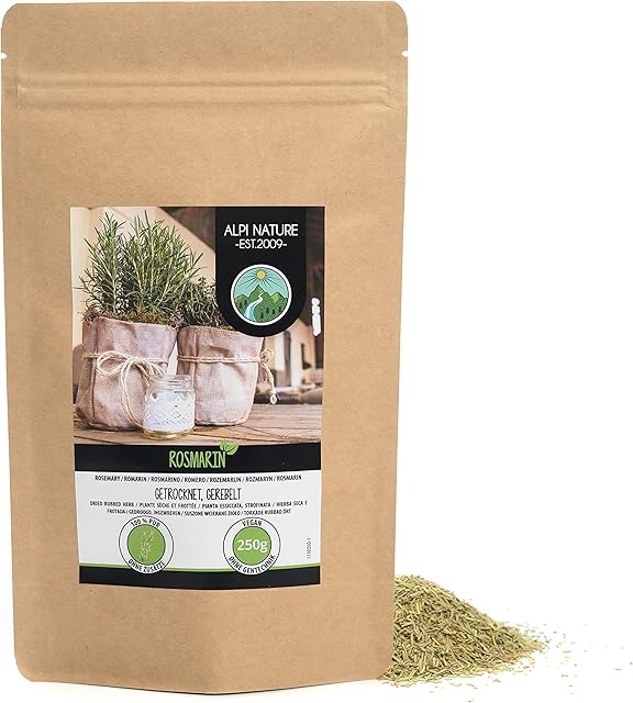 Rosemary dried (250g, 8.8 oz), 100% pure and natural for spice blends and rosemary tea