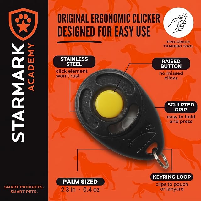 Foto 4 de 7 de STARMARK Negro y Amarillo Training Clicker con Amarillo Pulsera