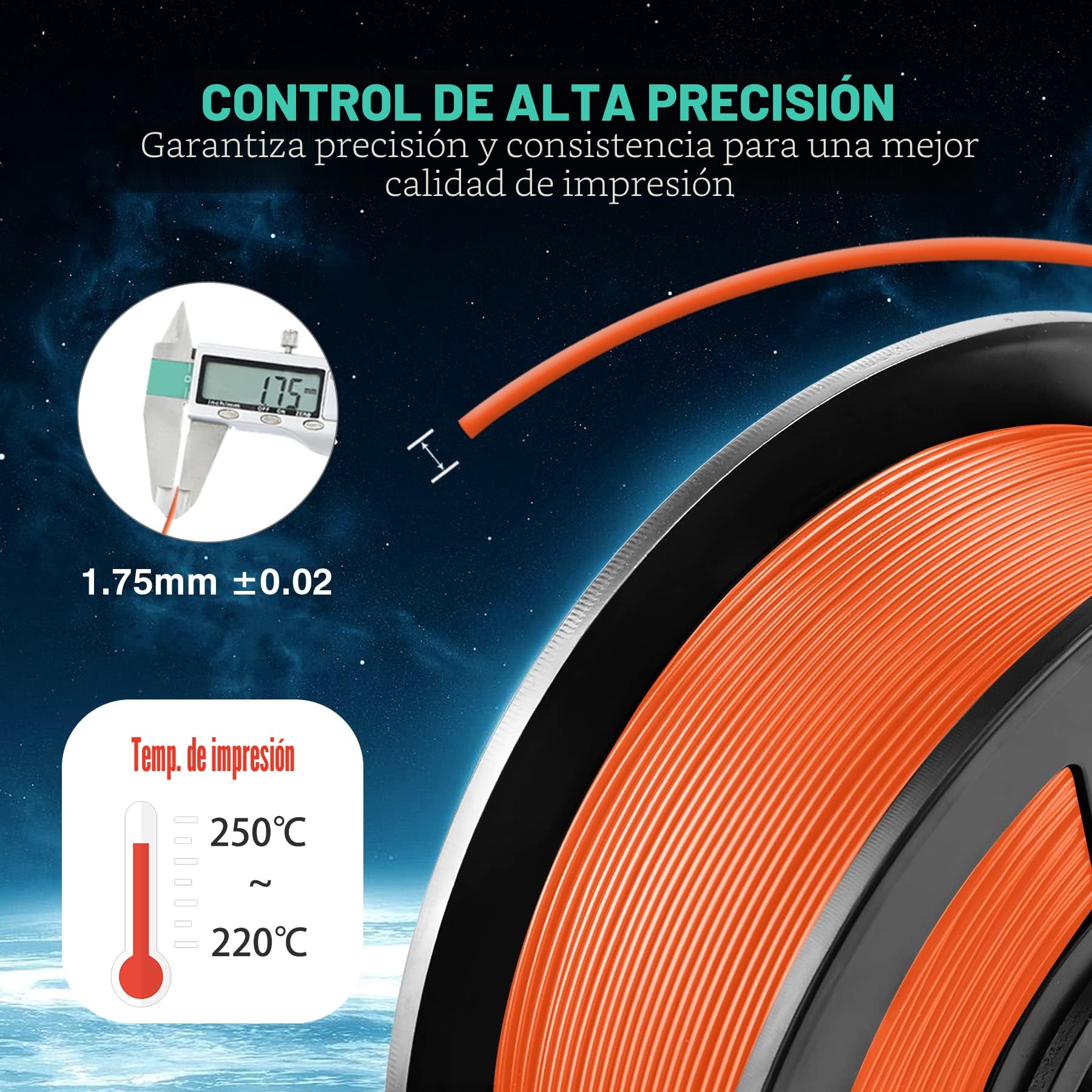 SUNLU 10KG PETG Filament, 1kg por Carrete, 10 Rollos | Rojo+Magenta+Azul Klein+Naranja Soleado+Cian+Verde+Morado Lavanda+Rosa+Amarillo Vivo+Blanco Transparente
