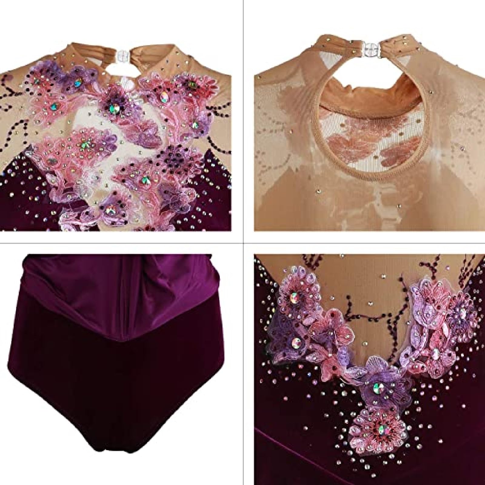 Langarm Eiskunstlaufkleid for Damen Und Mädchen, Tanzkleidung, Hochelastische Trikots for Rhythmische Gymnastik