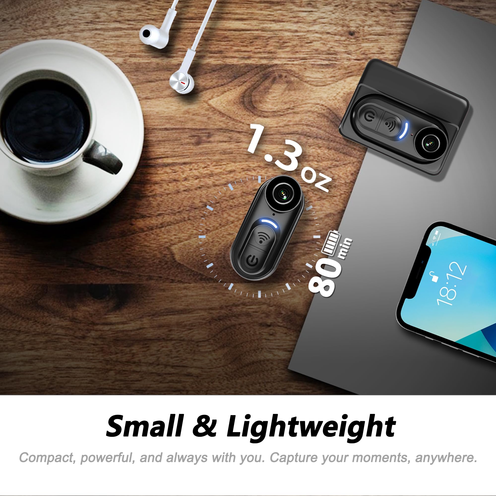 Mini caméra 4K avec caméra d'action portable de taille de pouce