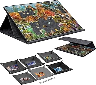 Comprar BUERPINKING Tabla de rompecabezas plegable de 1000 piezas, mesa de rompecabezas, mesa de rompecabezas, alfombra portátil con 6 bandejas de clasificación de colores, cubierta 2 en 1 y soporte para