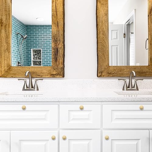 Miniatura 135 de Ravinte Paquete de 50 pomos de gabinete de cocina de 1-1/4 pulgadas, pomos redondos sólidos para cajones de aparador, pomos de tocador negro mate