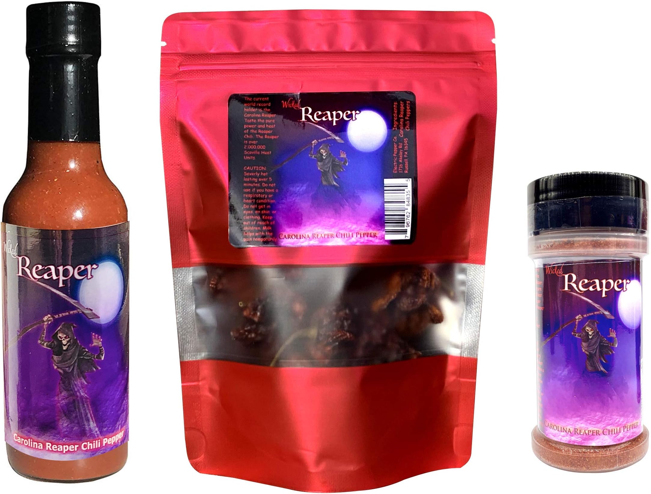 Wicked Reaper Ultimate Reaper Gift Set โ Hot Sauce, Powder & Whole Peppers