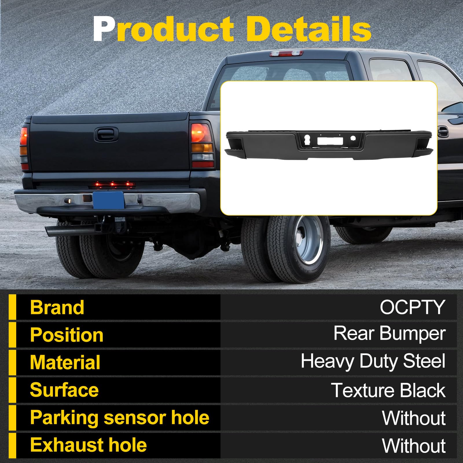 Rear Bumper Assembly Compatible with 2014-2018 Chevy