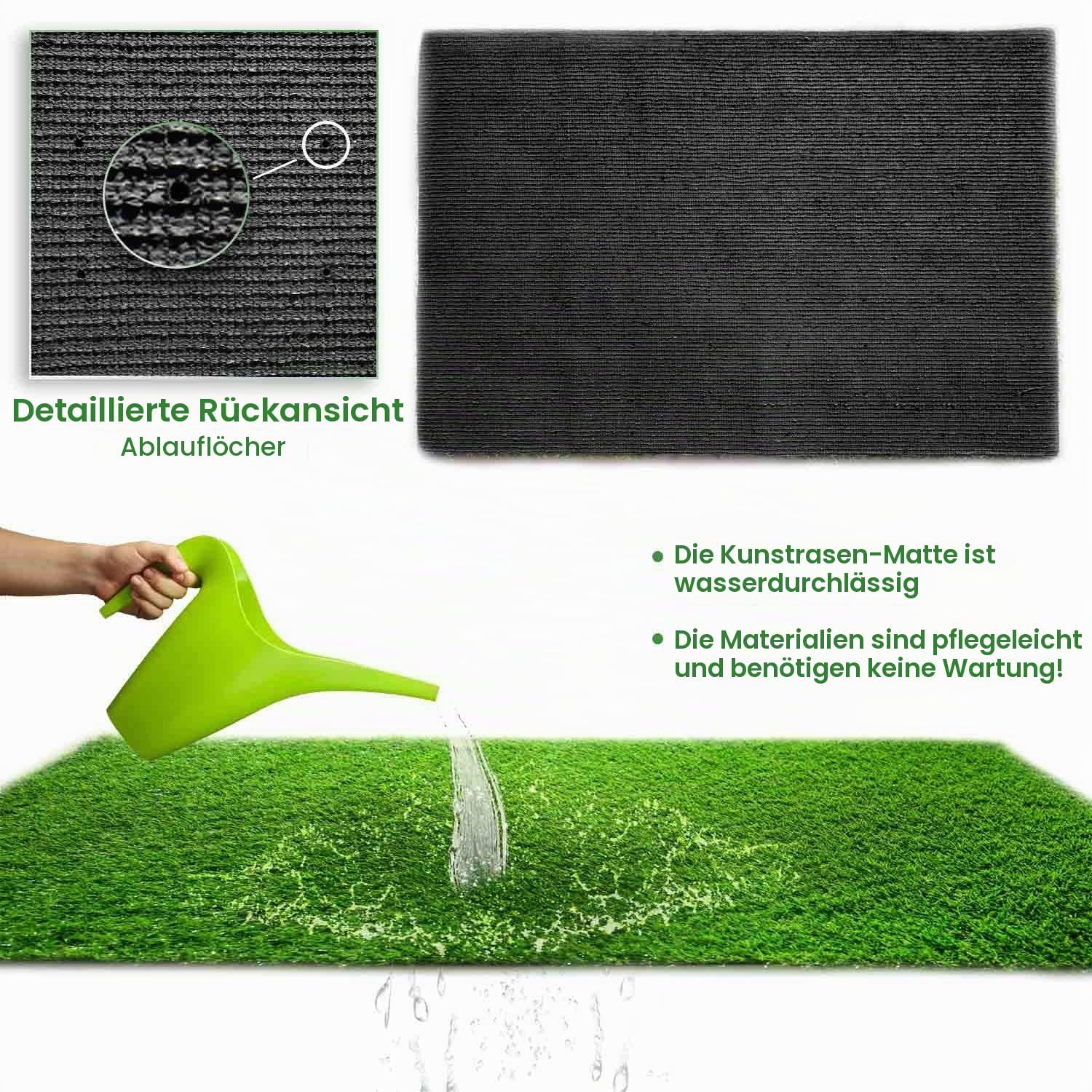 LITA Hochwertiger Kunstrasen, 10 mm Florhöhe, hohe Dichte, künstlicher Kunstrasen, natürlich und realistisch aussehender Garten Haustier Hund Rasen (1x5m)