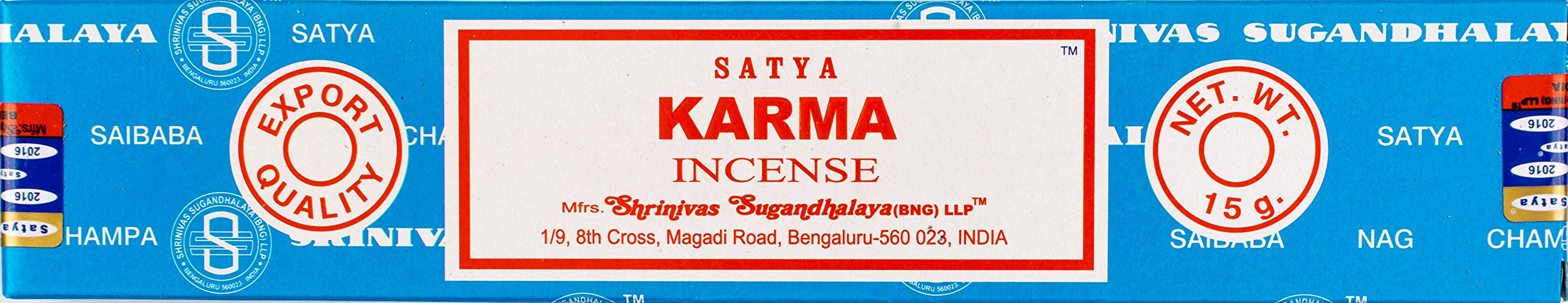ETHNICITI Satya Nag Champa Genuine Karma 15g Incense Sticks 1 Pack (Karma)