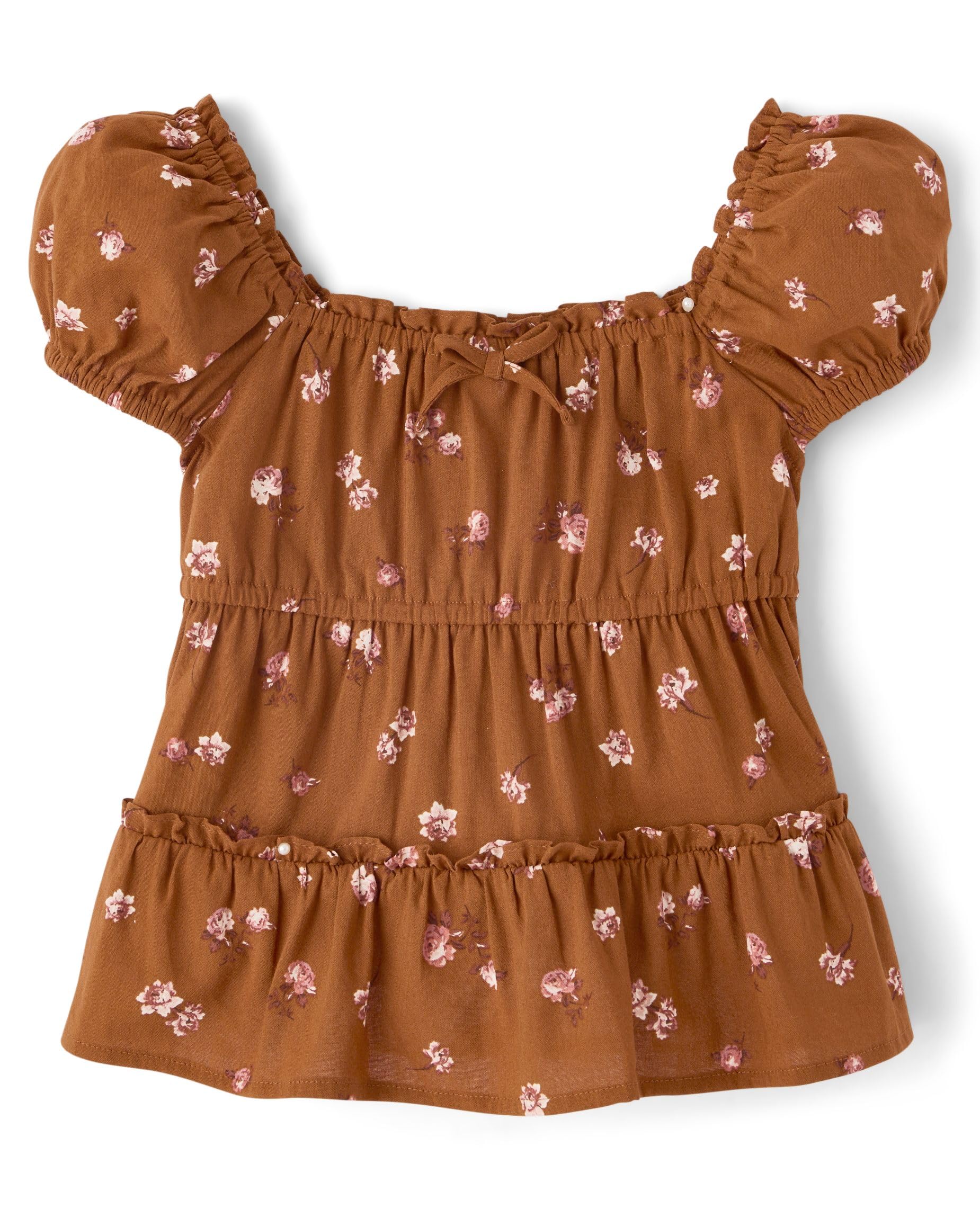 The Children's Place Girls' Smocked Short Sleeve Tops