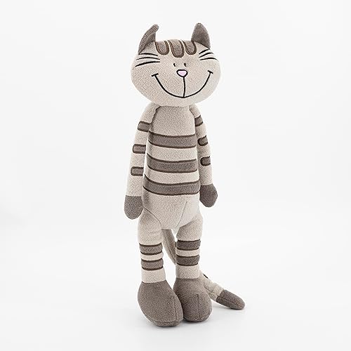 MR VIVICARE - Animales de peluche de gato de pie con rayas grises de 13 pulgadas para niñas y niños juguetes de peluche grises para niños y bebés