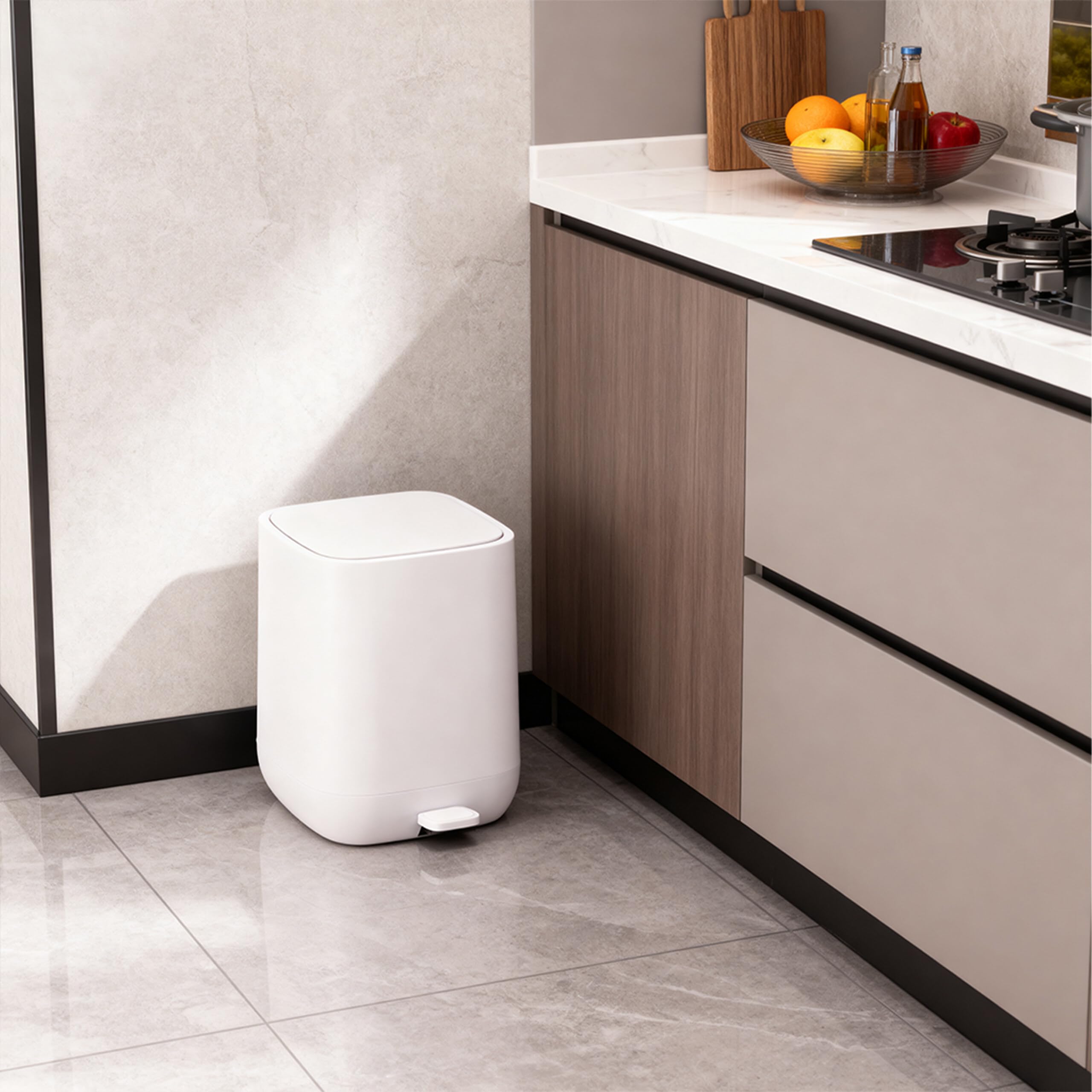 Relaxdays Cestino, 9 L, Chiusura Soft-Close, Secchio Interno Rimovibile con Manico, plastica