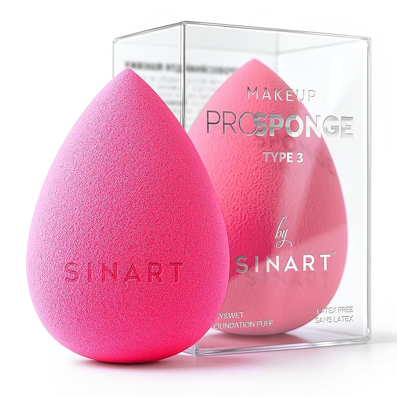 Esponja de maquiagem SINART PROsponge rosa para bases líquidas, cremosas e em pó