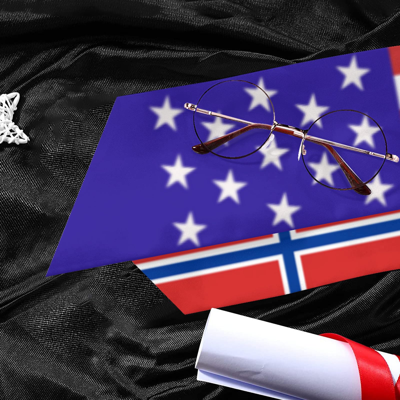 Norway Norwegians America Flag Graduation Stole Sash Shawl for Men Women Thickened Duoble-sided Scarf Angled for International Students Teachers Study Aboard Graduate Gift 72 inches Unisex