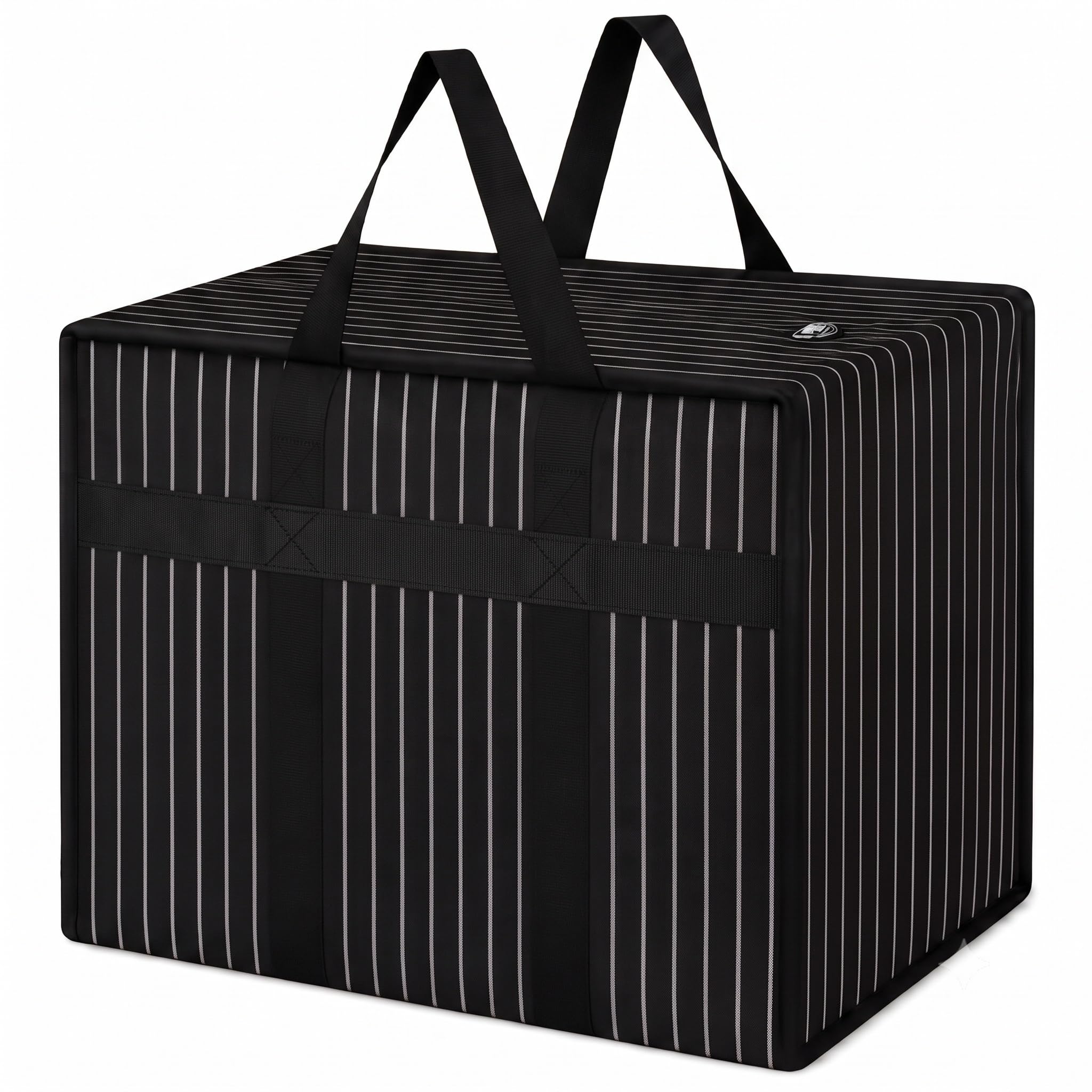 EVK Multipurpose Extra Large Bag With Handles And Zipper Moisture Proof Canvas Polyster Underbed Storage Bag For Clothes (55X 60X 30Cm) - Black, Rectangular (Pack Of 1)-image-6