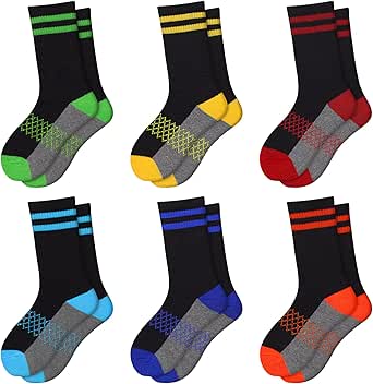 Amazon Comfoex Boys Crew Socks Half Cushioned Athletic Socks