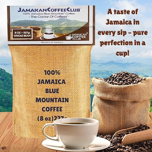 Miniatura 2 de JamaicanCoffeeClub - Granos de café Jamaican Blue Mountain, 100% café tostado de montaña azul jamaicano - Grano de café fresco jamaicano - Café en