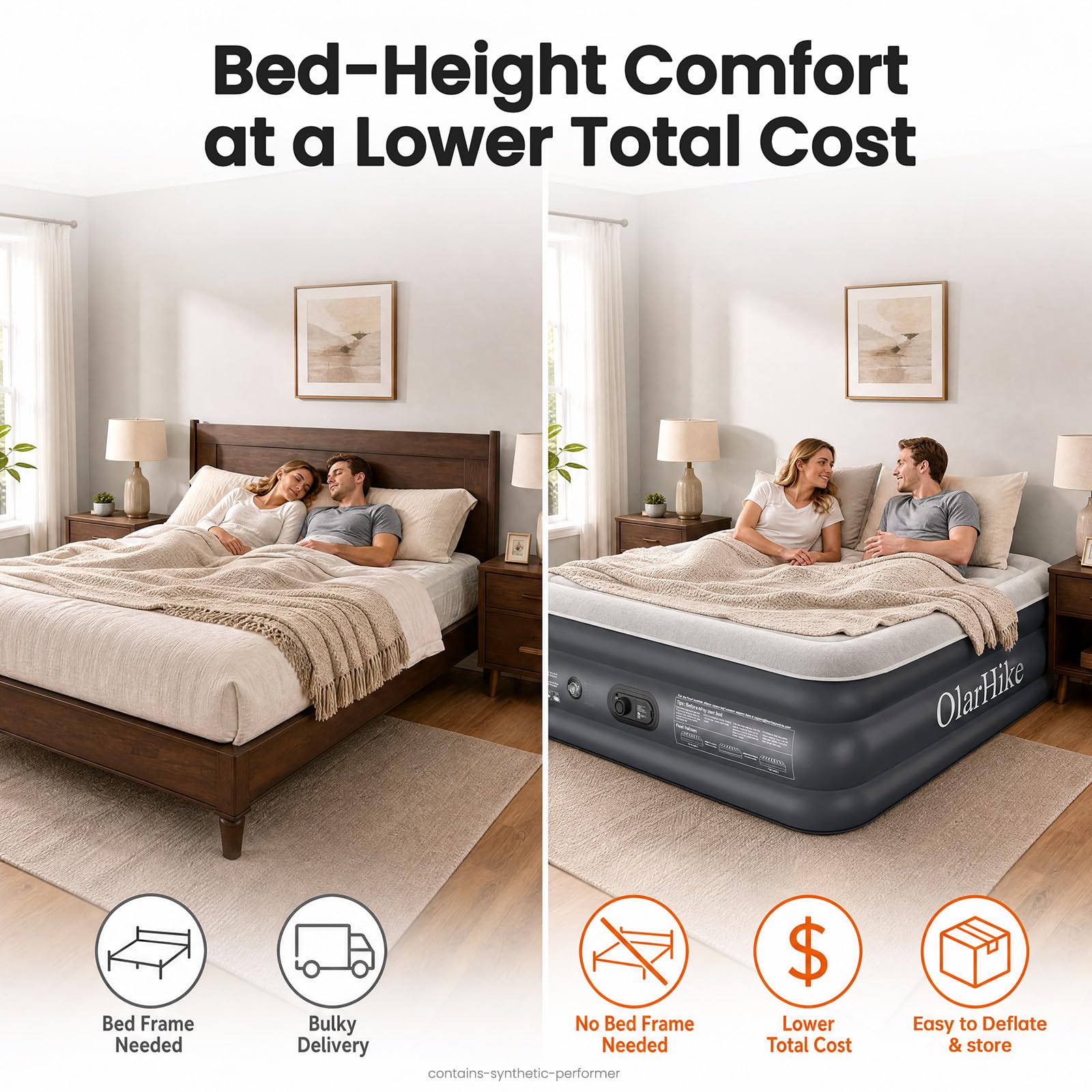 OlarHike Queen Air Mattress - Built-in Pump -7