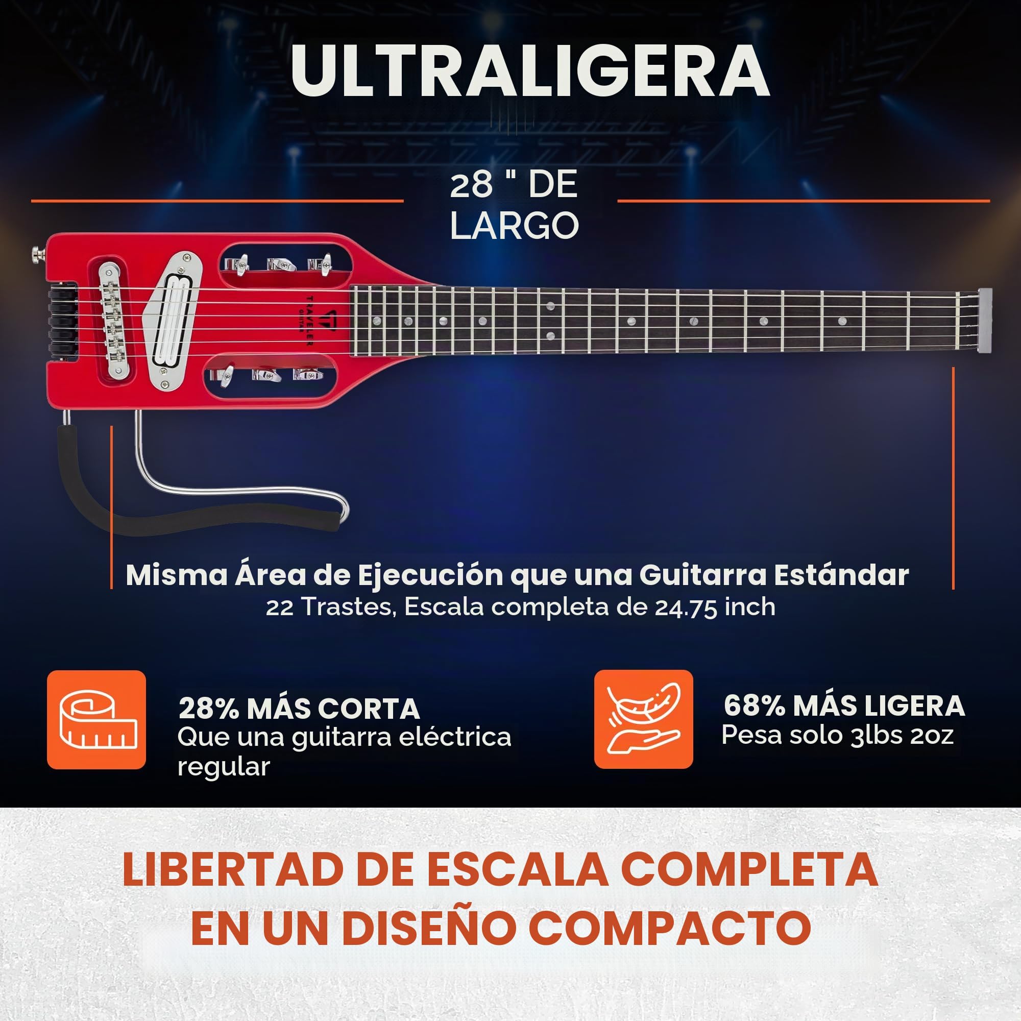 Amazon.com: Traveler Guitar Guitarra eléctrica ultraligera Torino