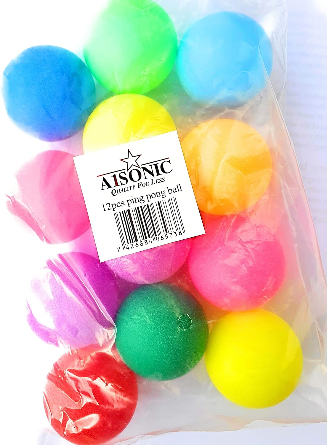 A1SONIC® Assorted color Table Tennis Ping Pong Ball Pack of 12 Balls