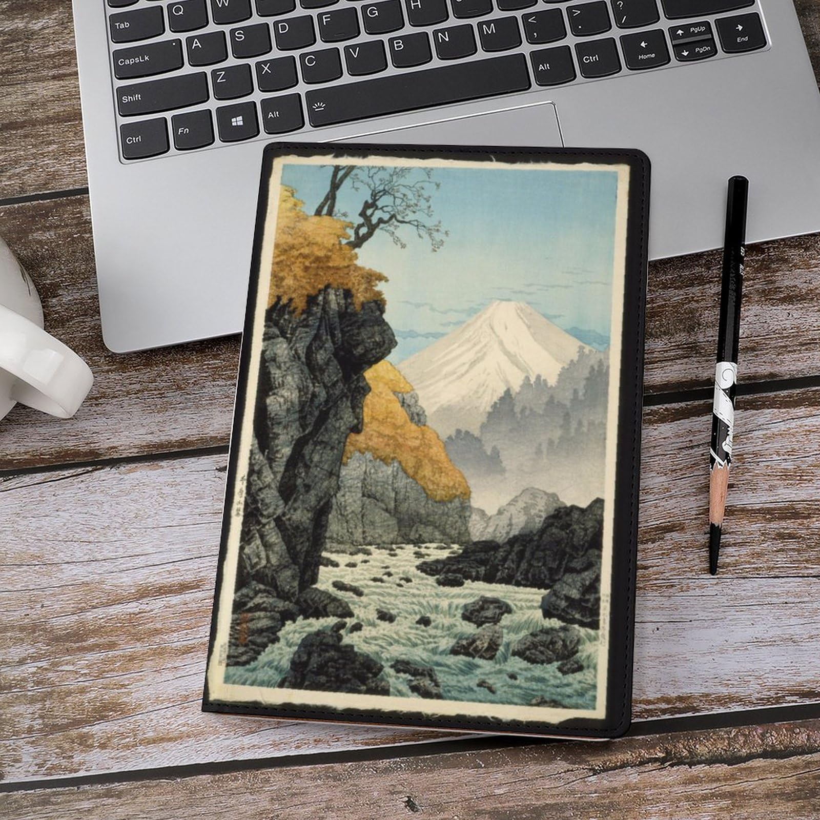Amazon.co.jp: ブックカバー 富士山 浮世絵 浮世絵 文庫 A5 PU レザー 