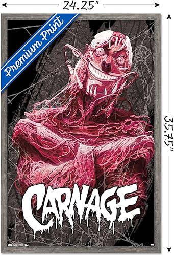 Miniatura 22 de Trends International Marvel Comics Carnage - Insane Wall Poster, 22.4L x 14.7W, Barnwood Framed Version Versión enmarcada Barnwood