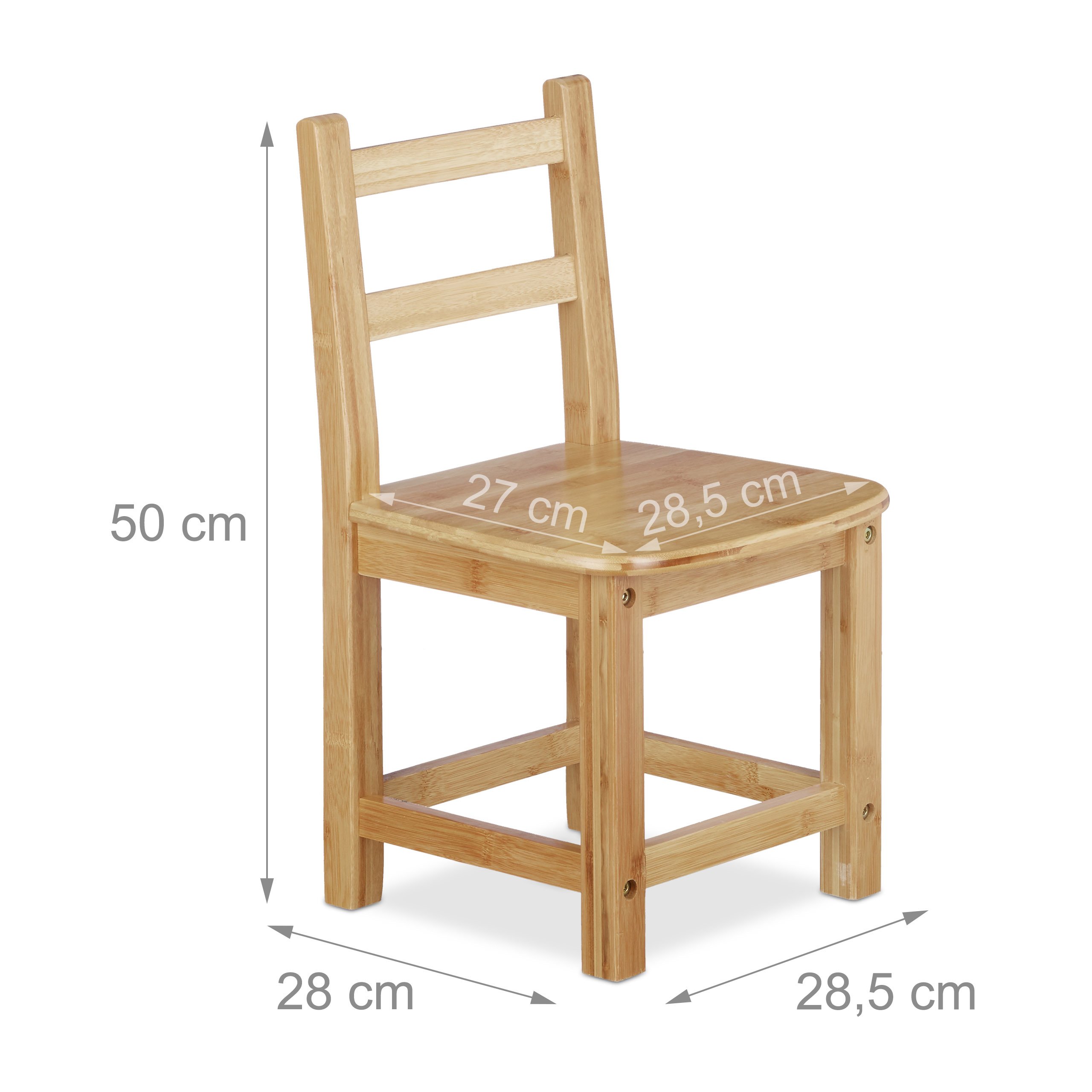Relaxdays Kinderstuhl RUSTICO aus Bambus, Fr Jungen und Mdchen,  Kinderzimmer Stuhl, HBT: ca. 50 x 28,5 x 28 cm, natur : Amazon.de: Kche,  Haushalt & Wohnen