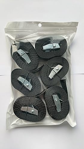 Miniatura 9 de Paquete de 6 correas de amarre de 6.5 pies x 1 pulgada, correas de amarre de hasta 1500 libras, correas de seguridad para motocicleta, carga,