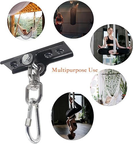 Miniatura 5 de Soporte de bolsa pesada giratorio de 360 mejorado para colgar bolsas de boxeo. Percha para bolsas pesadas para yoga, gimnasio, sillas oscilantes y