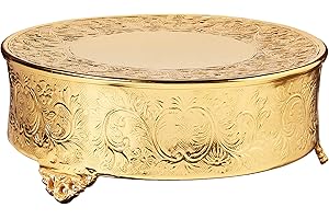 Elegance Round Ornate Wedding Gold Cake Stand Serveware Accessories 16 Inch