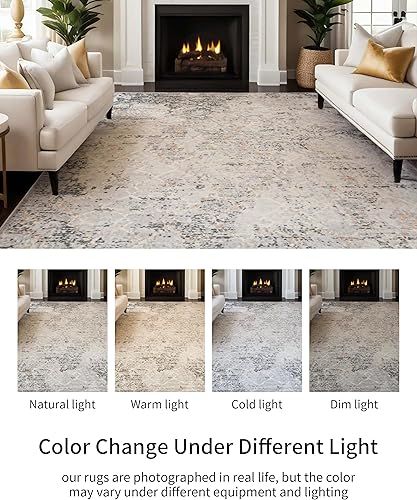 Miniatura 8 de Ruggnovea Alfombra lavable de 3 x 5 pies para dormitorio, lavandería, antideslizante, decoración de interiores, tapete suave y estético con rayas