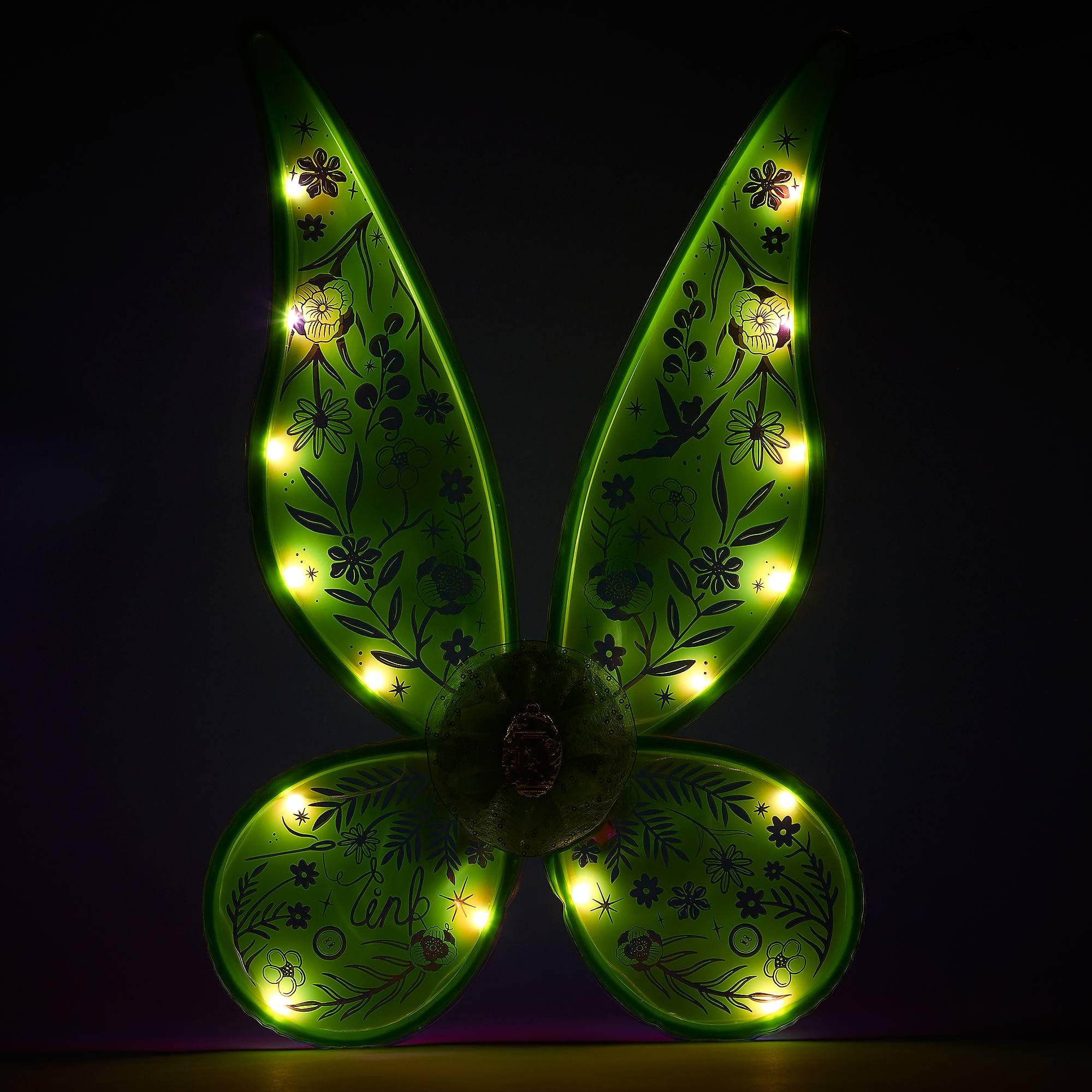 Disney Store Official Ailes de Clochette pour Enfants, Peter Pan, Ailes de fée Vertes et Lumineuses, Piles incluses