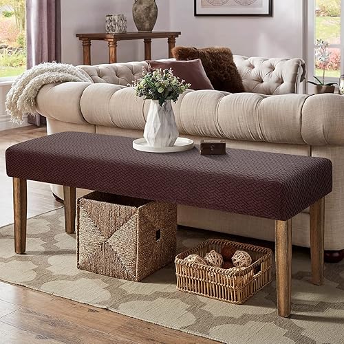 Miniatura 4 de YISUN Funda para banco de comedor, fundas elásticas resistentes al desgaste, fundas antideslizantes y extraíbles para sala de estar, dormitorio,