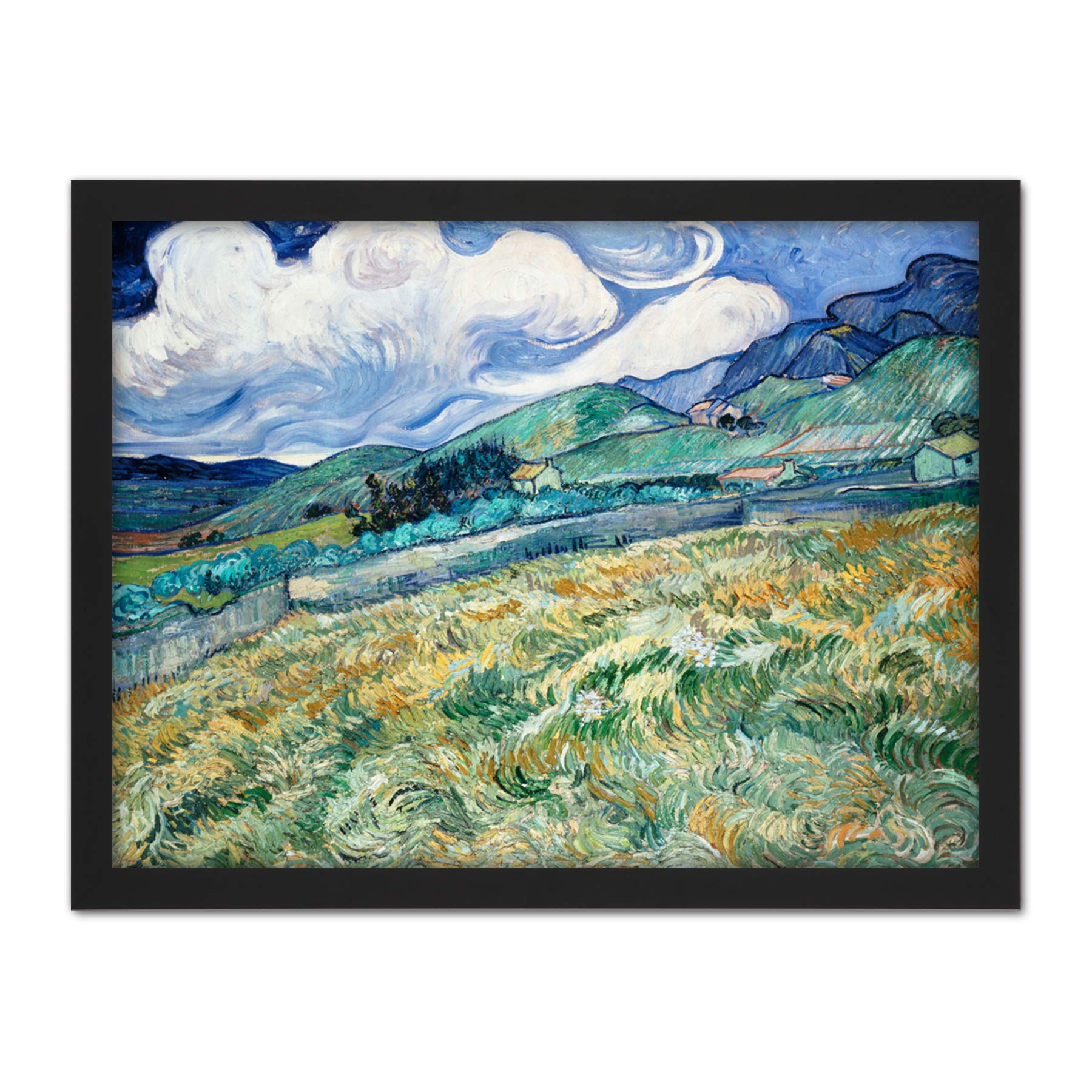 Vincent Van Gogh Landscape From Saint Remy Large Framed Art Print Poster Wall Decor 18x24