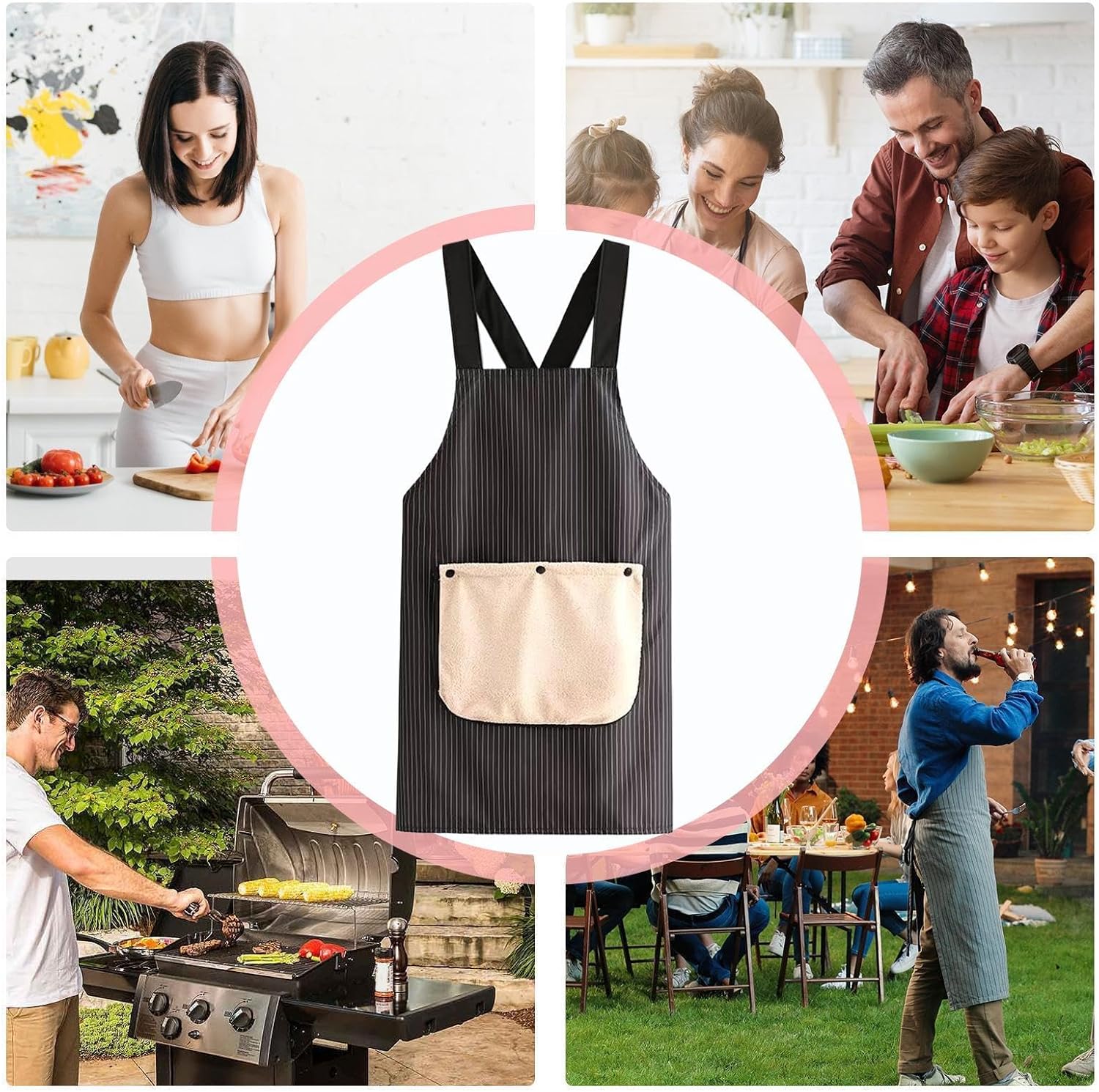 Waterproof Cross Back Apron with Pockets & Detachable Towel | Unisex Kitchen, BBQ, Craft & Gardening Smock for Men & Women - Image 6