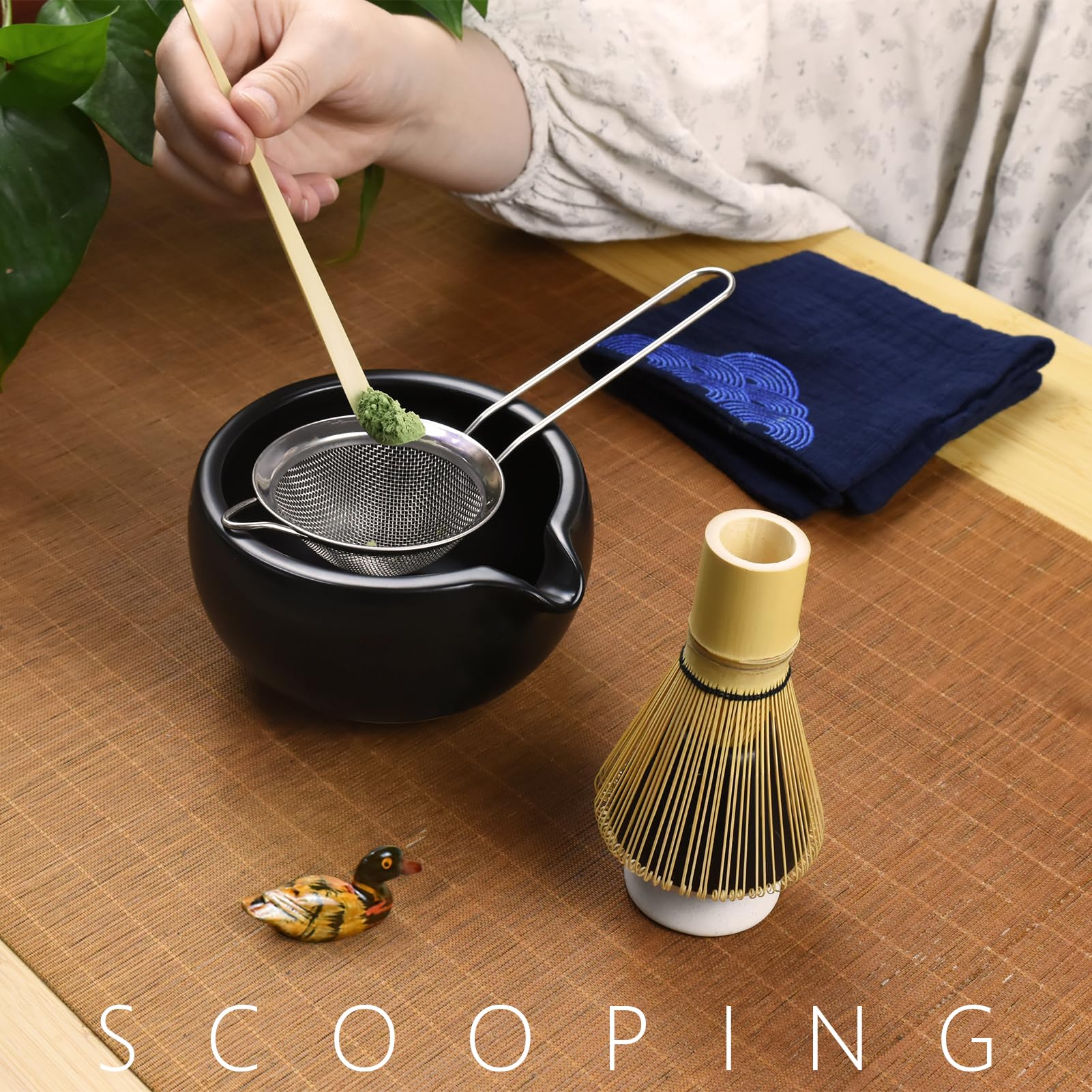 Set Cerimonia Del Tè Matcha Artcome - Ciotola, Frusta, Paletta, Colino In Bambù - Foto 8