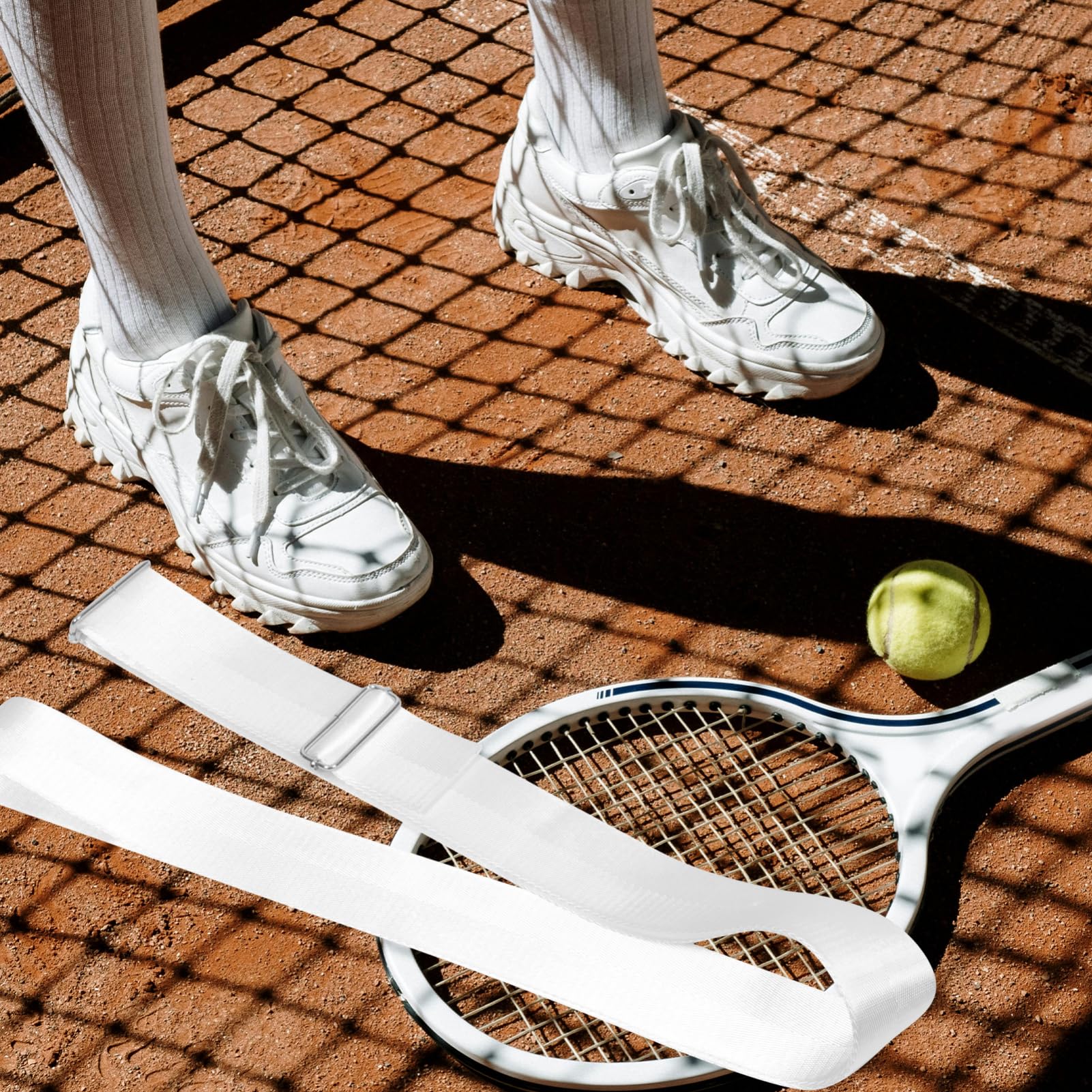 Toddmomy 4 Stück Tenniszubehör Tennisnetzseil Tennis-Mittelnetzgurt Tennisnetzzubehör Sport-Tennisnetz zentriert Seil praktischer Tennisnetzgurt Netzmittelgurt Nylon Weiß