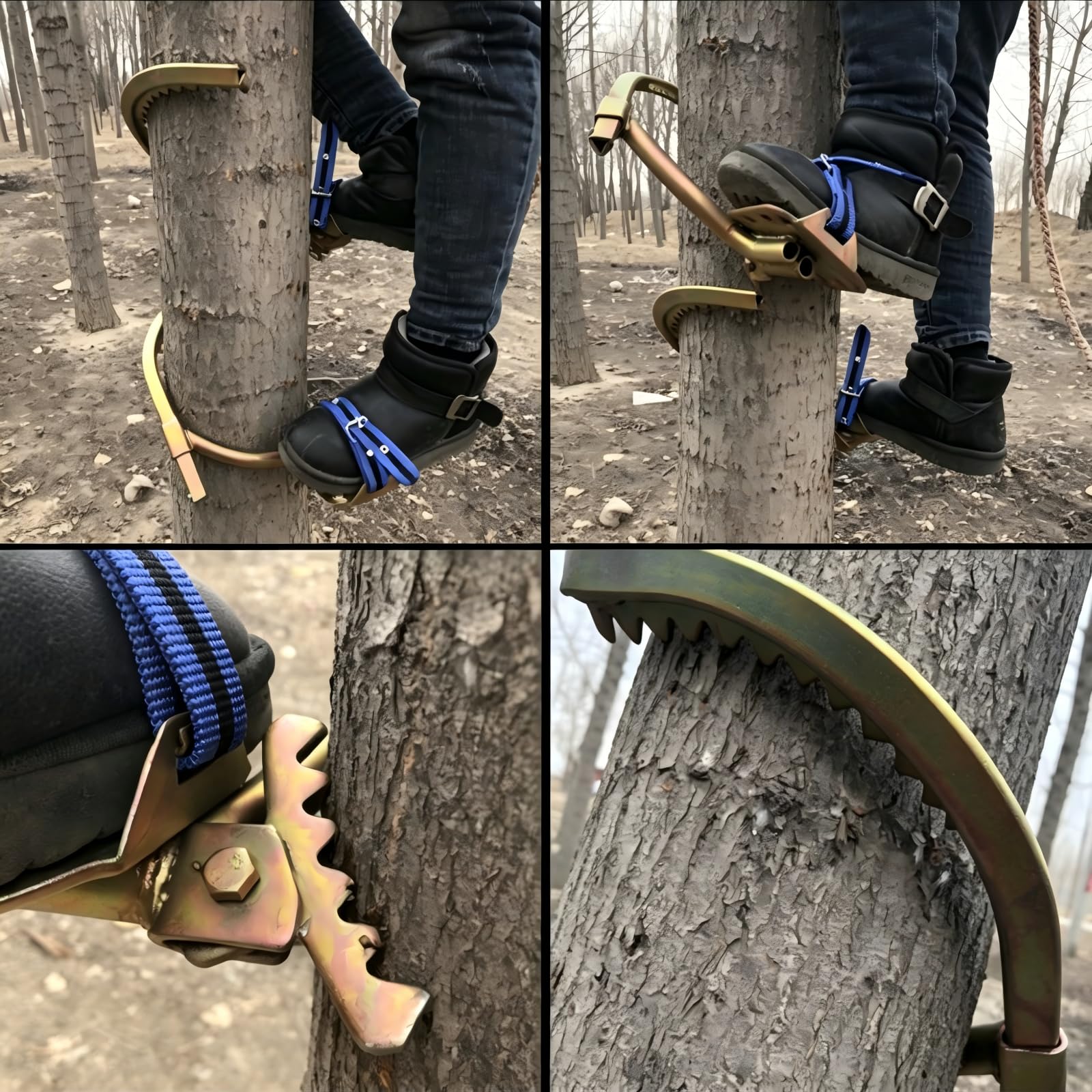 Set di ramponi per arrampicata sugli alberi, attrezzi specializzati per l'arrampicata sugli alberi, attrezzatura antiscivolo regolabile, per la raccolta di noci di cocco e frutta