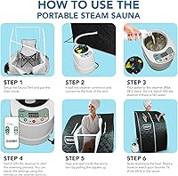 Vista 7 de Sojourner Sauna portátil personal para el hogar, tienda de campaña de sauna de vapor, sauna personal, calentador de sauna, tienda de campaña, silla