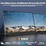HONGO Portable Screen IPS Laptop Screen USB C Built-in Dual Speakers, Eye Care Portable Display for Laptop/PC/Mac/PS5/4/Xbox with /USB Type C Port & Smart Cover (15-inch 1080) - 2