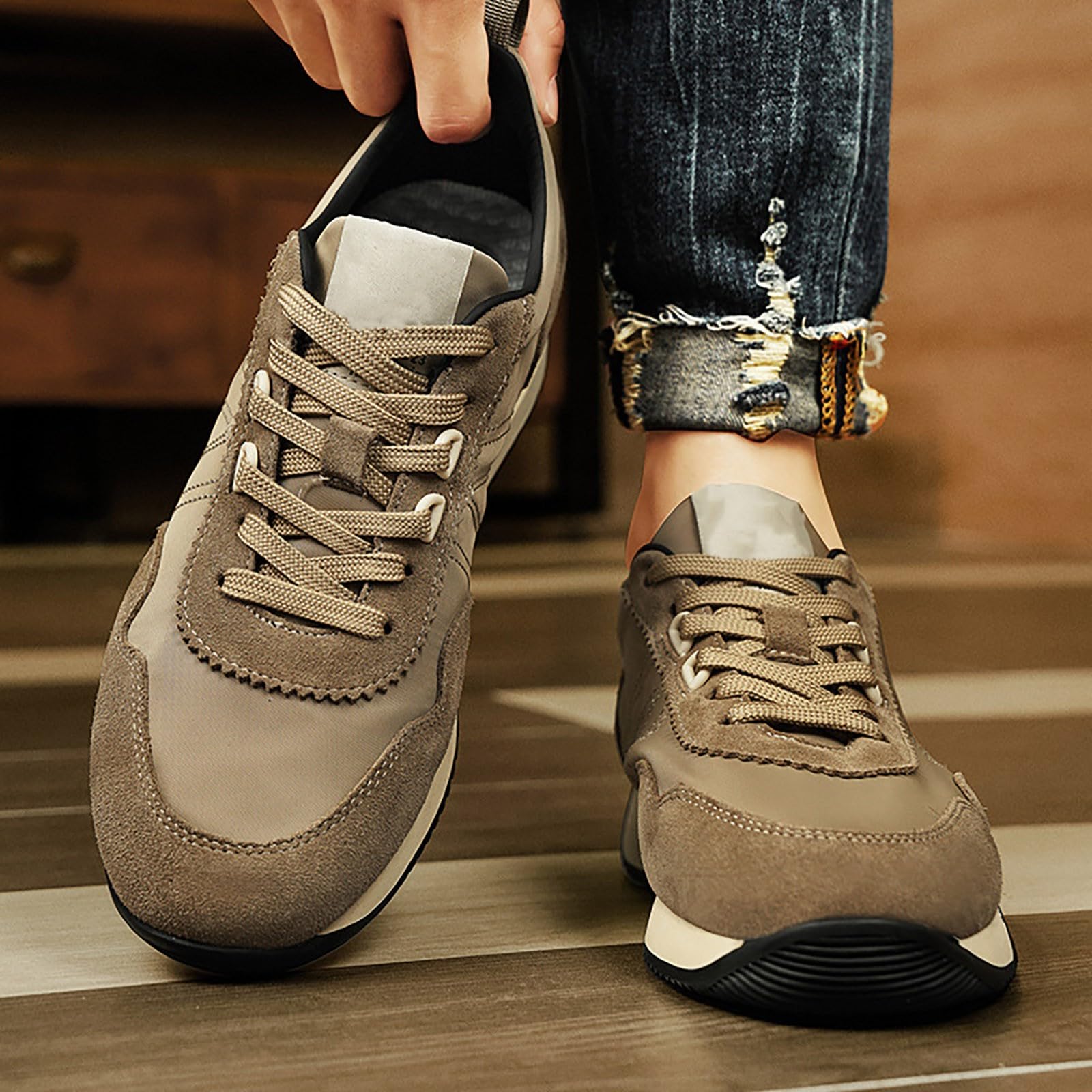 Sneaker Herren Sommer, Laufschuhe Herren Große Größen Turnschuhe Plateau | Dünne Joggingschuhe Atmungsaktiv Orthopädische Leichtgewichts Schlupfschuhe Bequeme Sportschuhe