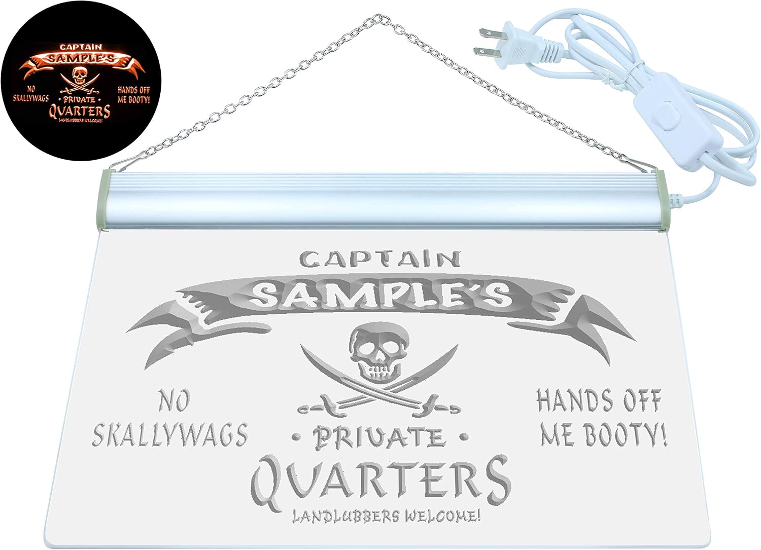 ADVPRO Name Personalized Custom Private Quarters Pirate Man Cave Neon Sign Orange 16x12 inches st4s43-pw-tm-o
