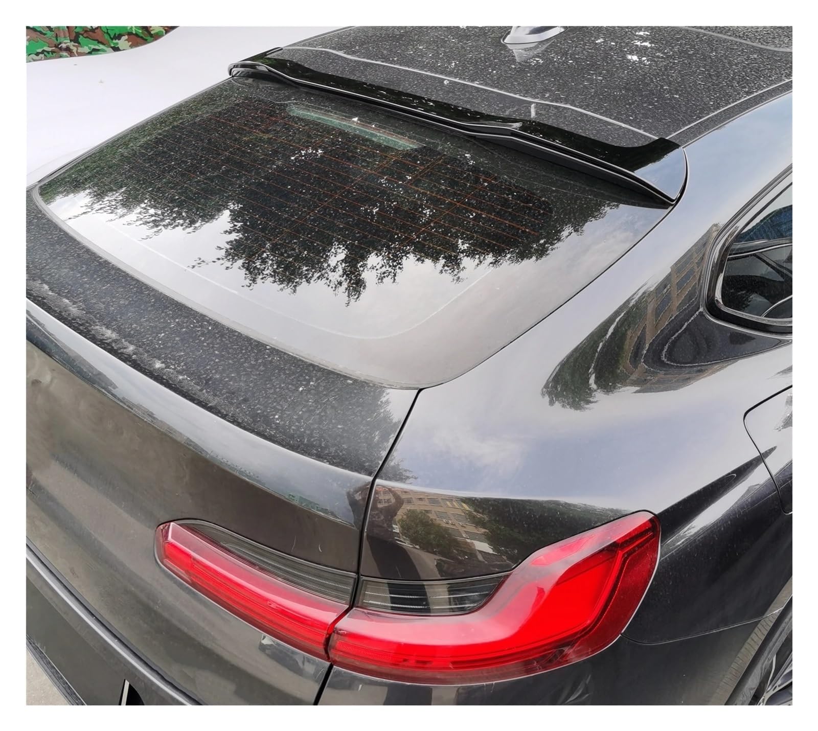 Kompatybilny z BMW X4 G02 Kompatybilny z M Performance Style Xdrive25i 30i Spoiler 2018 2019 20202021 2022 Up tylne okno Spoiler dachowy przez błyszczącą czerń(Carbon Look)