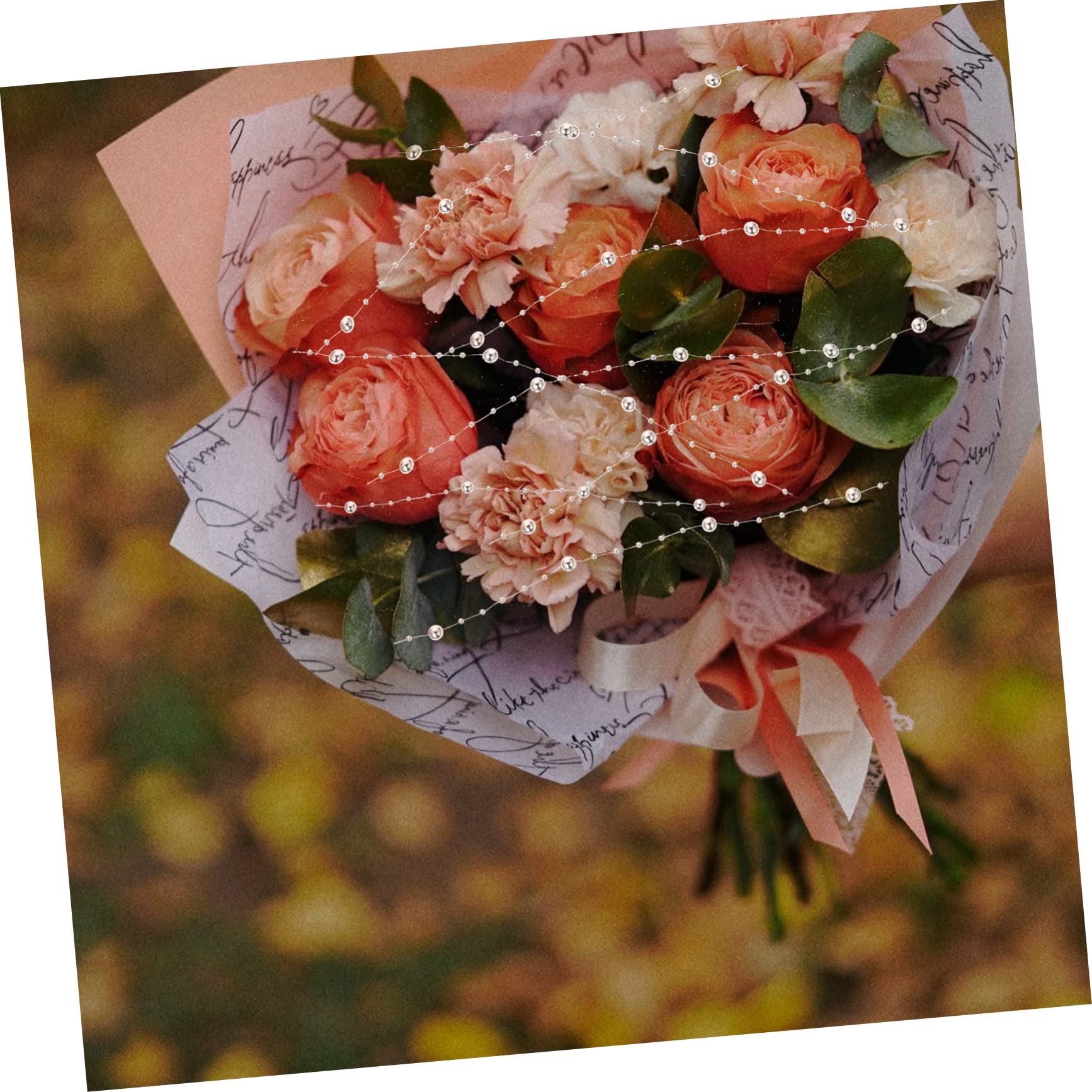 STOBOK 6 Rollen Perlenmaterial Kette Perlenstränge Strassperlenkette Perlengirlandenkette Kette Aus Perlensträngen Strass-accessoires Perlenanhänger Handdekor Braut Plastik Schmuck Herbst
