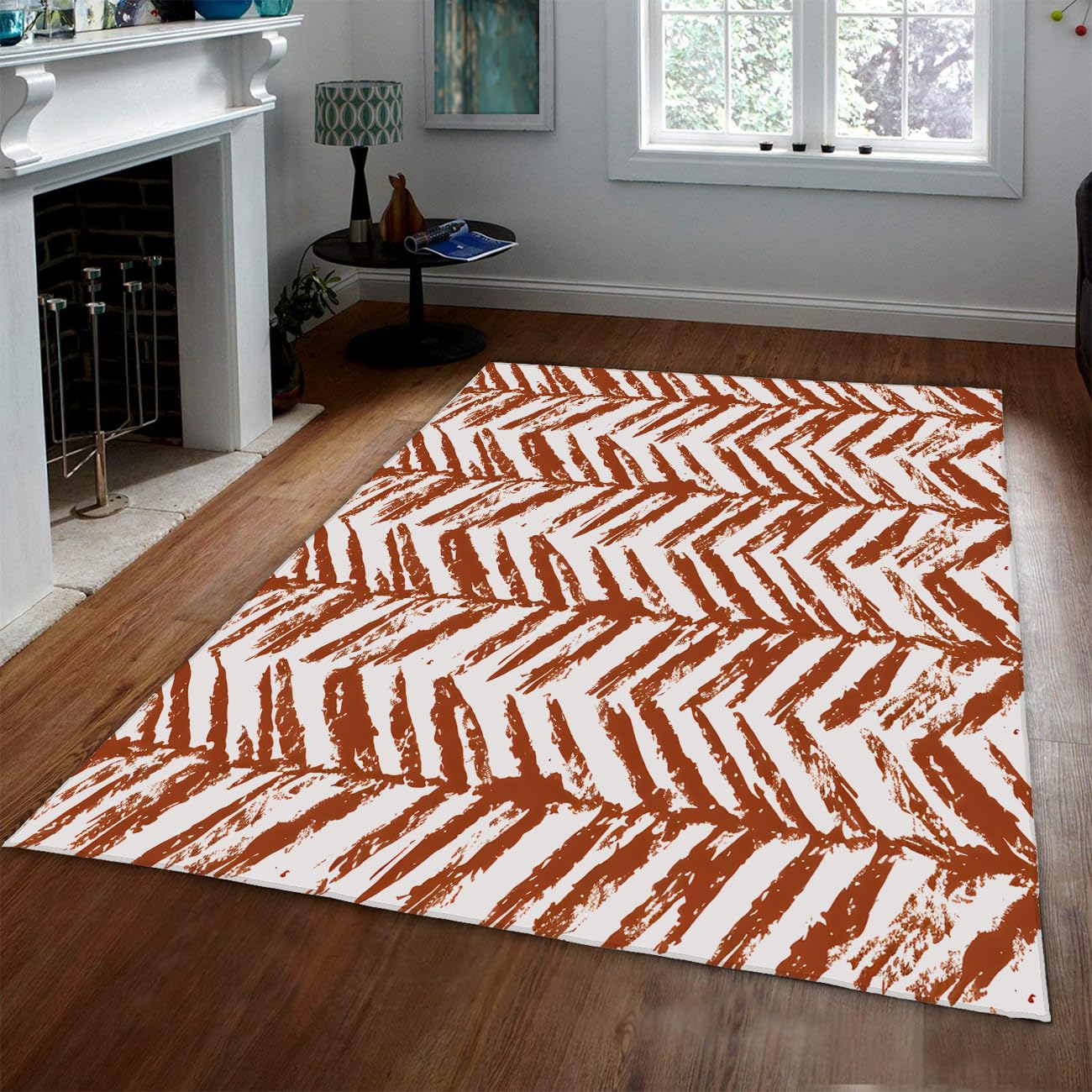 Tapis boho abstrait lavable pour éliminer les taches dans l'entrée et la chambre