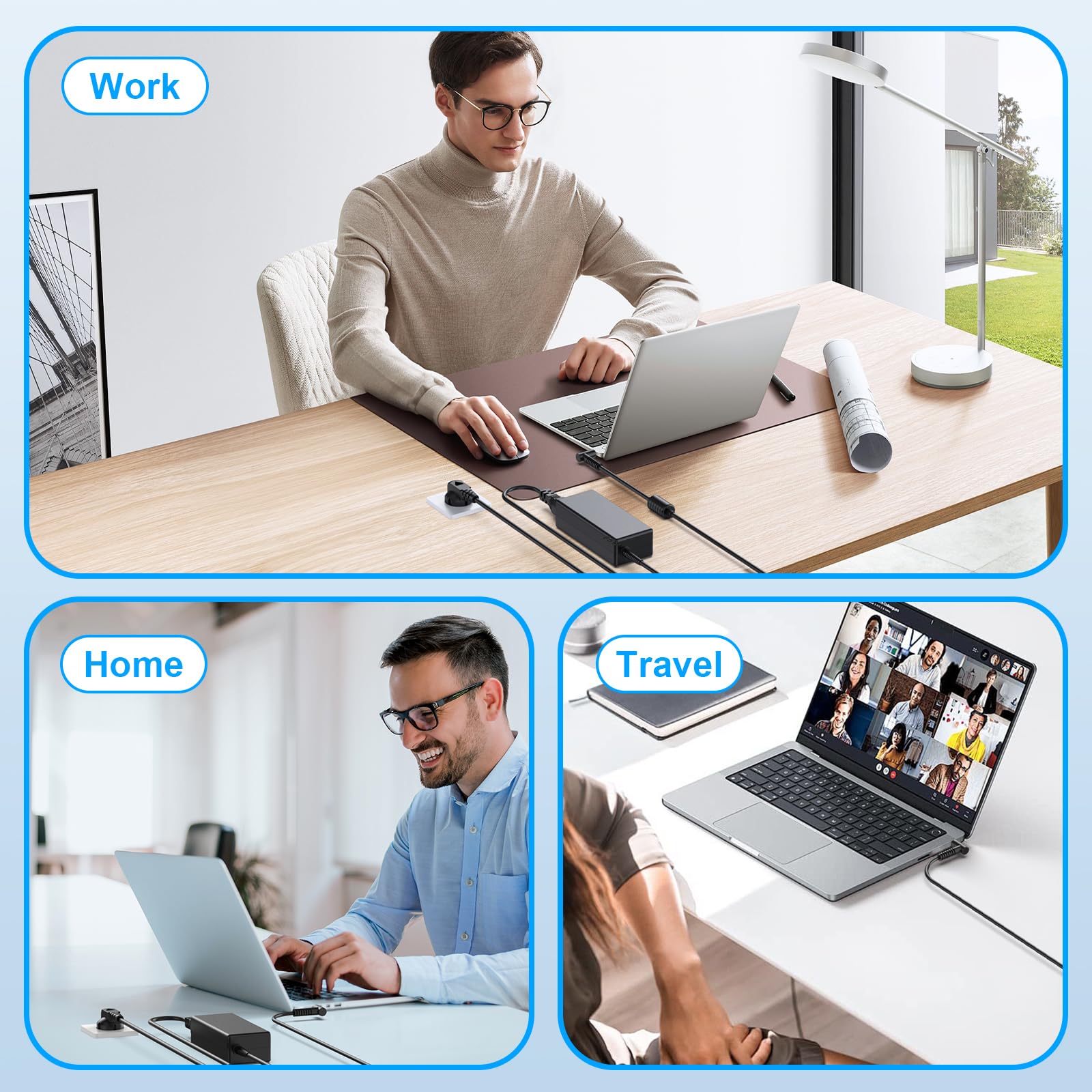 45W Caricatore per HP Computer Portatile Compatibile con HP Pavilion 11 13 15, EliteBook 840 850, ProBook 430 440 450, Chromebook 11 14, Stream 11 13 14 e HP Envy/Spectre/Touchsmart Notebook
