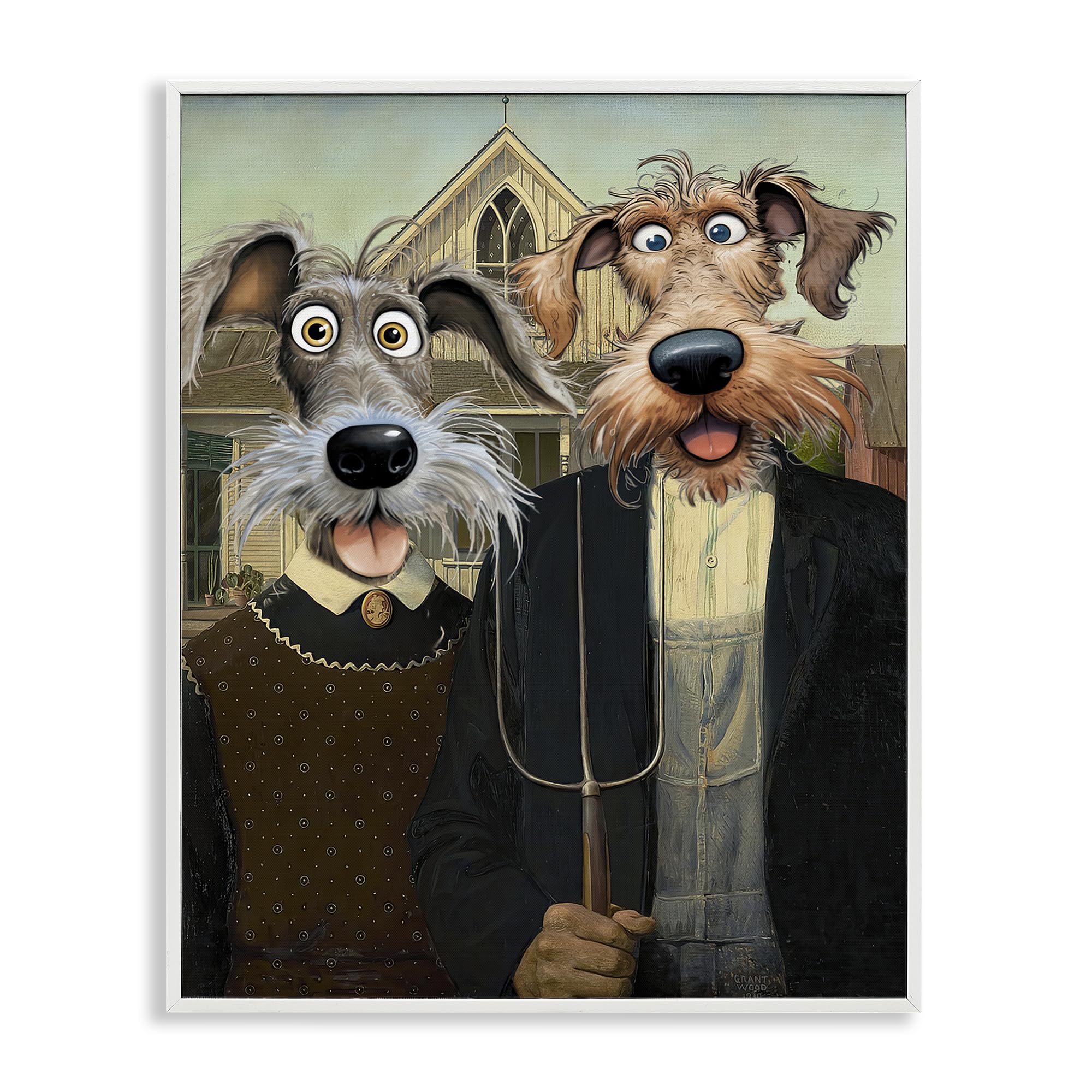 'American Gothic Pups'| Framed Giclee Art