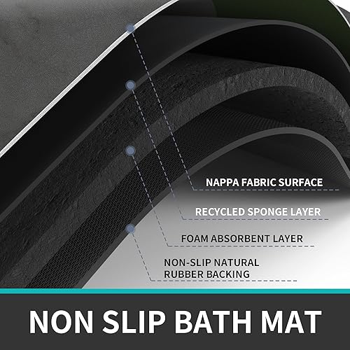 Miniatura 3 de Tapete de baño súper absorbente, de 31.5 x 19.7 pulgadas, de secado rápido, tapete de baño súper absorbente, parte inferior de goma antideslizante,