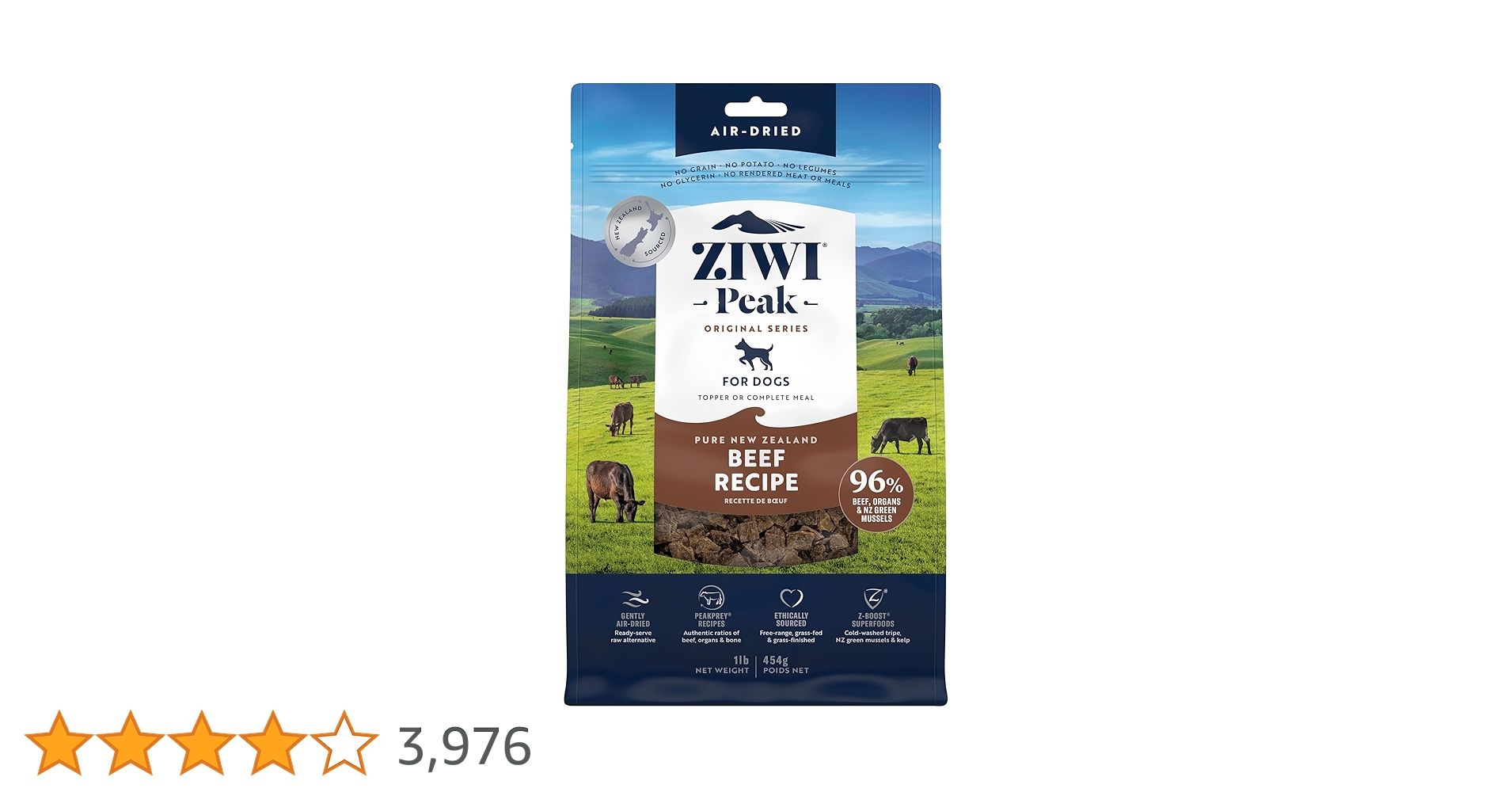 ZIWIジウィピーク エアドライ ドッグフード NZ グラスフェッドビーフ4KG ジウィピーク エアドライ・ドッグフード グラスフェッド・ビーフ